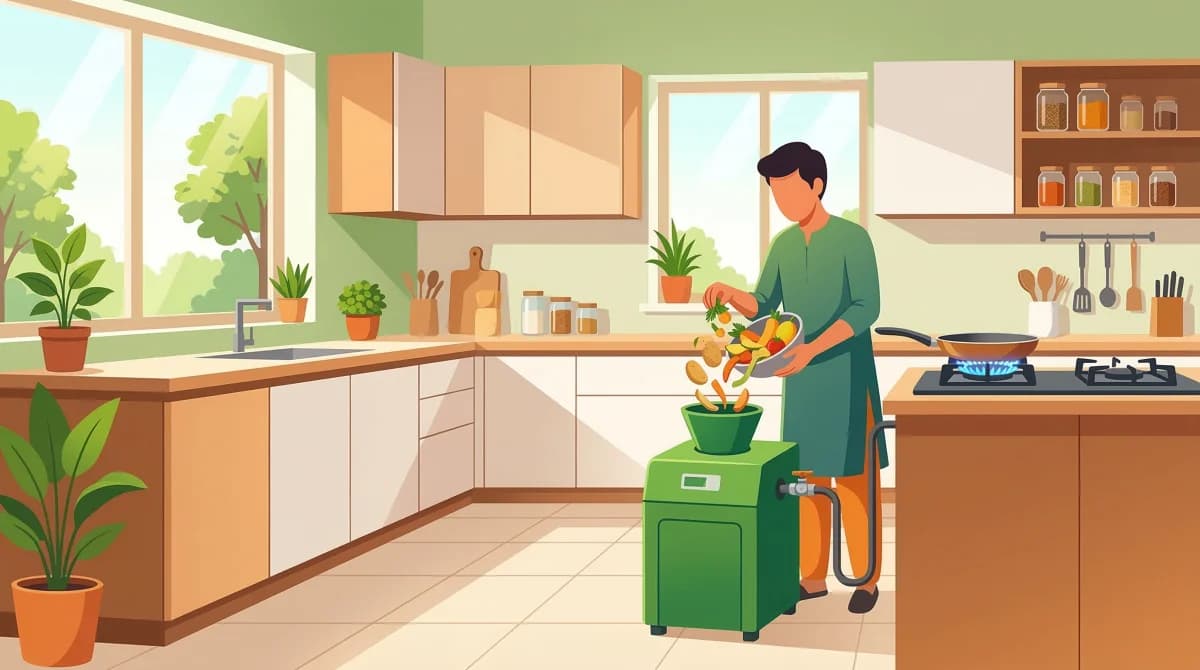 This Pune Engineer Makes Cooking Gas from Kitchen Waste — Saves 6 LPG Cylinders a Year